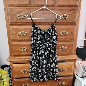 Floral Black Mini Dress